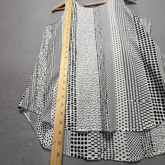 Van Heusen Graphic Stripe Top L Black White Sleeveless Modern Graphic Minimalist - Picture 6 of 7